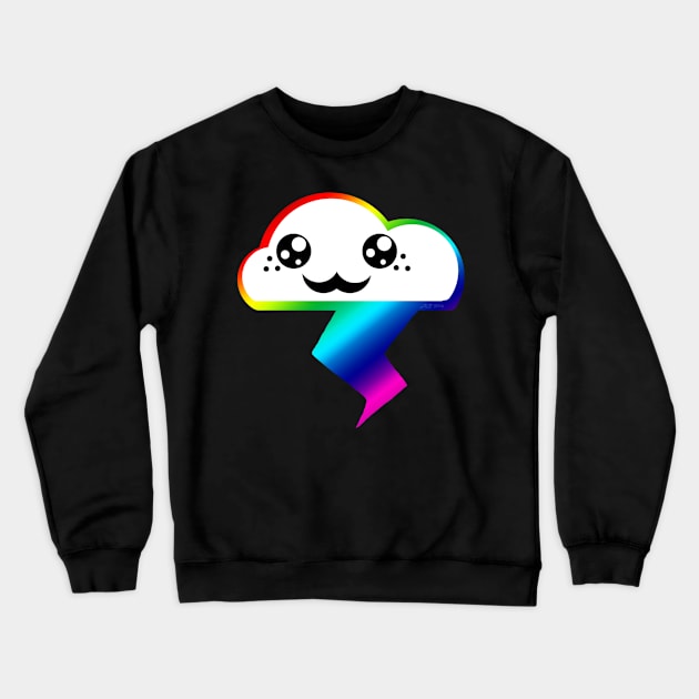 Happy Rainbow Cloud Crewneck Sweatshirt by Not Meow Designs 